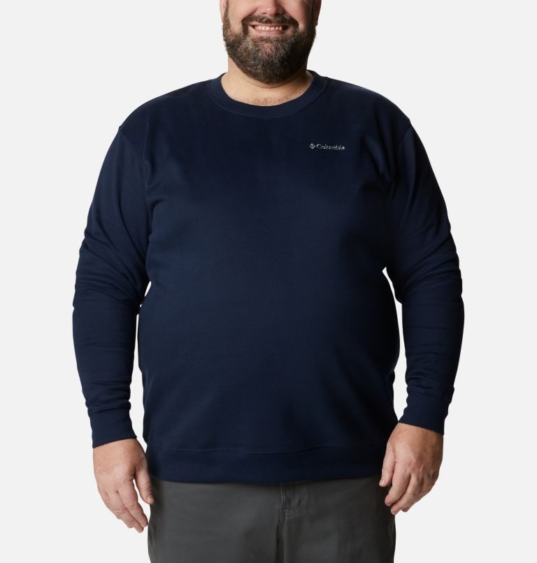 Men\'s Columbia Hart Mountain II Crew Sweatshirts Navy | Plus Size CA-S160A